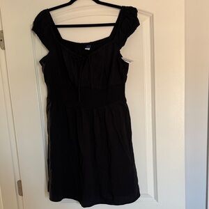 Old Navy Black Smocked-Waist Mini Dress